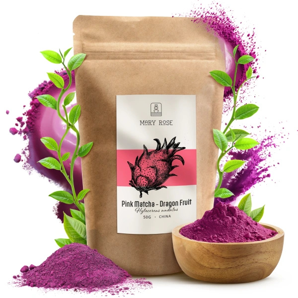 Mary Rose – Pink Matcha – Drakfrukt (pulver) 50 g