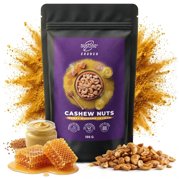 Nustino Crunch – Rostade cashewnötter – Honey Mustard Crunch 100 g