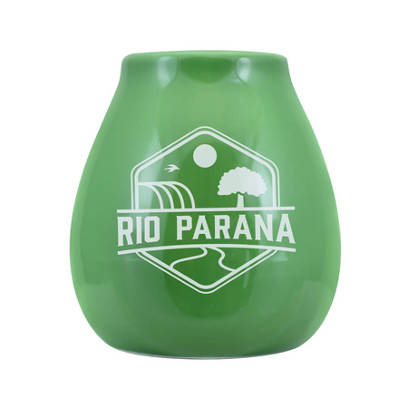 Kalebass i keramik med Rio Parana-logotyp (grön) 330 ml