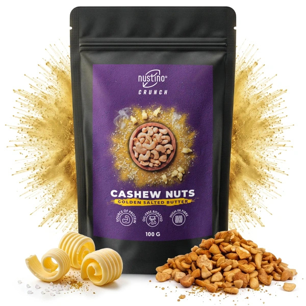 Nustino Crunch – Rostade cashewnötter – Golden Salted Butter 100 g