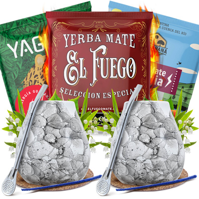 Yerba Mate Energia Set FOR TWO Kalebass Bombilla