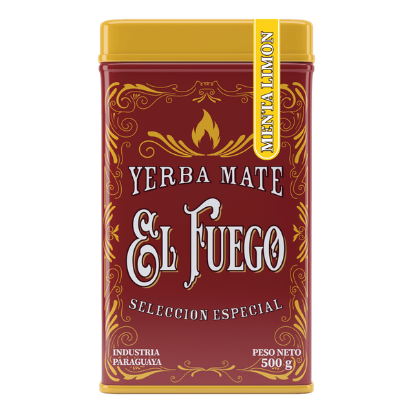 Yerbera – Metallburk + El Fuego Menta Limon 0,5 kg