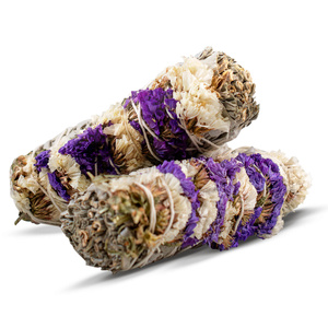 Vit Salvia med lila och vit Sinuata – Rökelse 20-30 g (bunt)