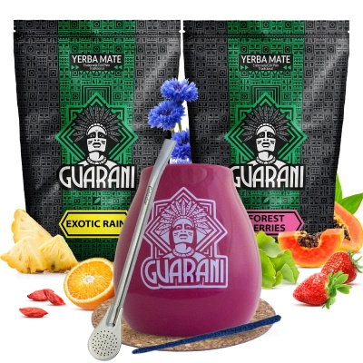 Yerba Mate Guarani-frukt Kalebassortiment 2x500g