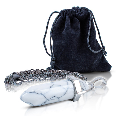 Hänge med vit turkos i påse + kedja