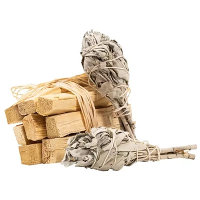 2 x paket med vit salvia + 100 g Palo Santo