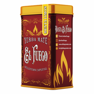 Yerbera – Metallburk + El Fuego Menta Limon 0,5 kg