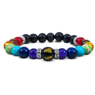 Armband "Sju Chakran" – med lavasten