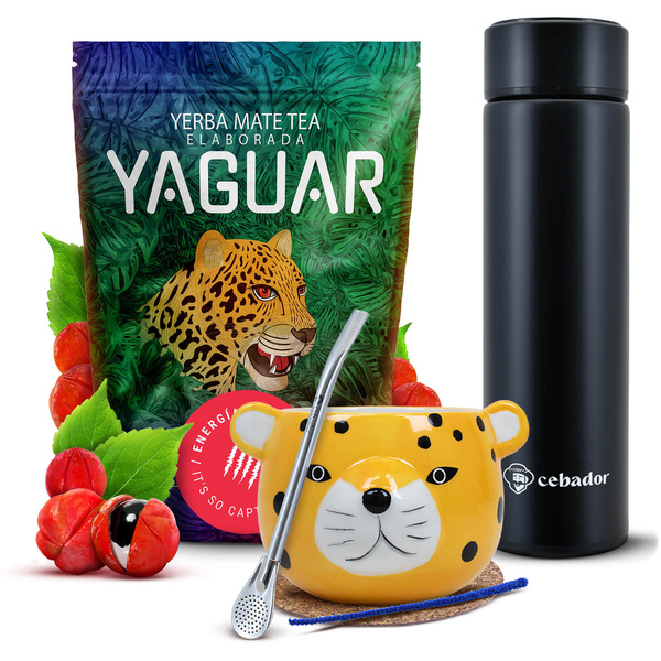 Yerba Mate Yaguar Energia 500 g kalebass termos set