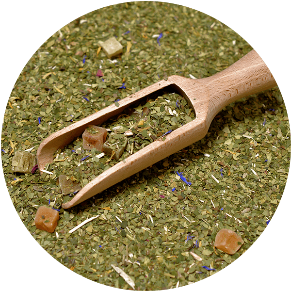 Yerbera – Metallburk + Verde Mate Green Más IQ Tropical 0,5 kg