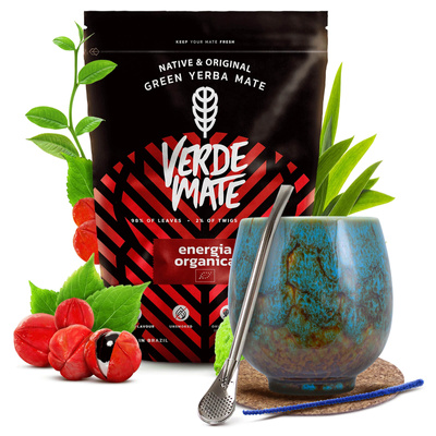 Yerba Mate Set Verde Mate 400g 0,4kg Kalebass + Bombilla