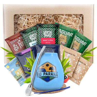 Yerba Mate Presentpaket 10x50g 500g Kalebass + Bombilla