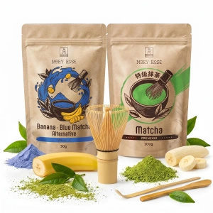 Set för färgglad Matcha Latte: Matcha + Blue Matcha + tillbehör