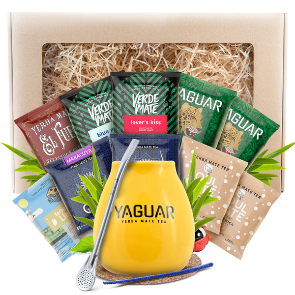 Yerba Mate Presentpaket 10x50g 500g Kalebass + Bombilla
