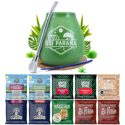 Yerba Mate 10x50g 500g provset + tillbehör
