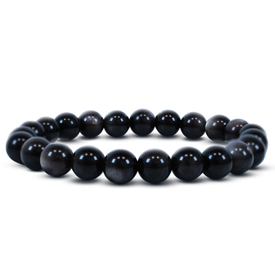 Armband med silverobsidian