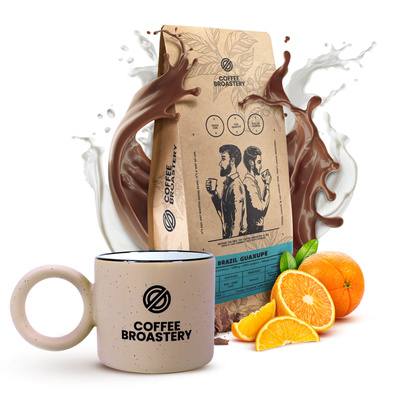 Bro Coffee Roastery set: Brazil Guaxupe kaffe + mugg