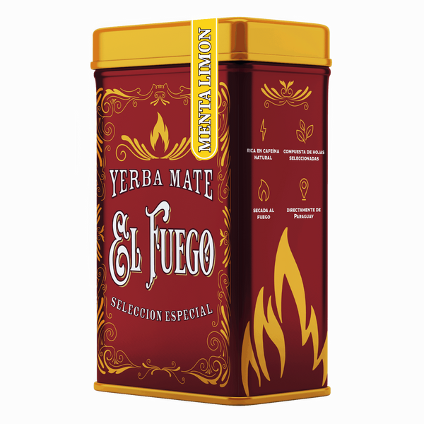 Yerbera – Metallburk + El Fuego Menta Limon 0,5 kg