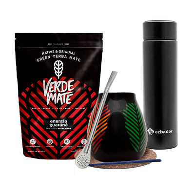 Set Yerba Verde Mate Grön 500g Kalebass Termos
