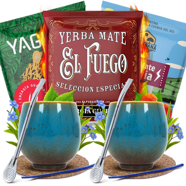 Yerba Mate Energia Set FOR TWO Kalebass Bombilla