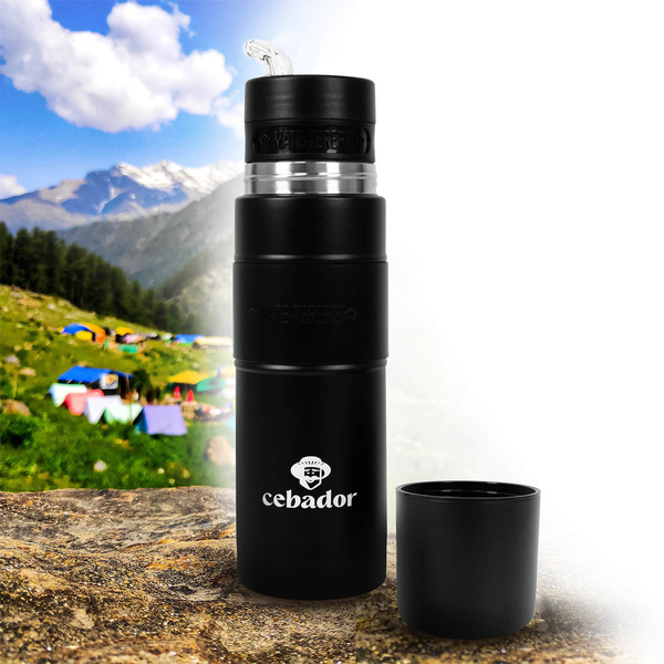 Yerbomos XL ALL IN ONE - 750ml - Mate-kopp, termos och bombilla i ett (svart)