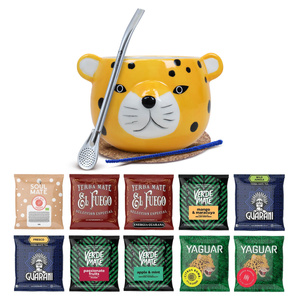 Yerba Mate Set 10x50g Kalebass Gatito Bombilla