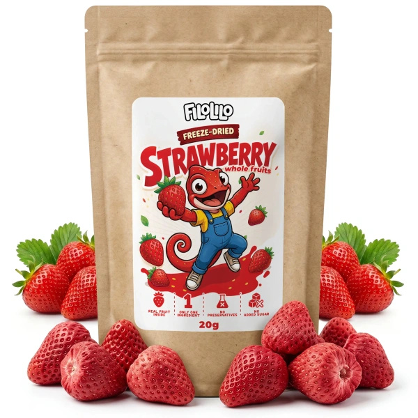 FiloLilo – Frystorkade jordgubbar (hela) 20 g