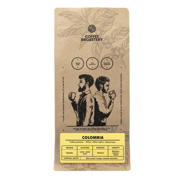 Bro Coffee Roastery - Hela bönor kaffe Colombia Medellin Premium 400 g