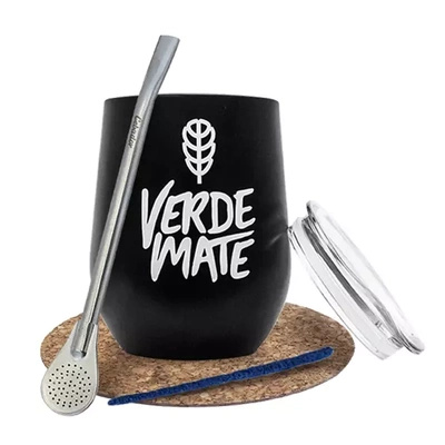 Yerba Mate Tillbehör Set: termisk mate-mugg TermoLid + bombilla