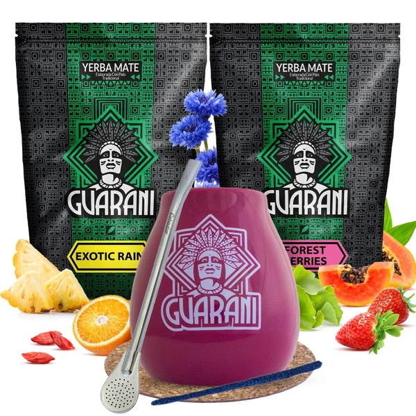 Yerba Mate Guarani-frukt Kalebassortiment 2x500g