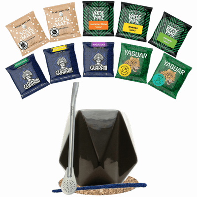 Yerba Mate Set 10x50g Kalebass + Bombilla