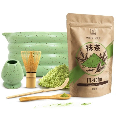 Set för bryggning av Matcha te: matcha 100g + tillbehör