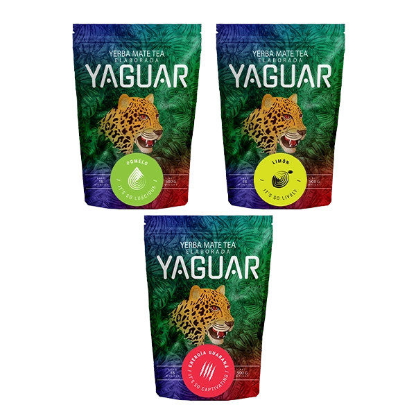 Yerba Mate Yaguar 3x500g Olika blandningar