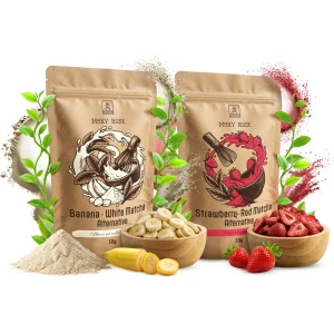 Set med färgglada matcha: Red Matcha + White Matcha