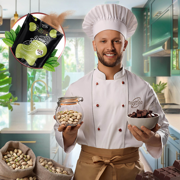 Nustino – Jordnötssmör i pulverform – Pistachio & Chocolate (utan tillsatt socker) 400 g