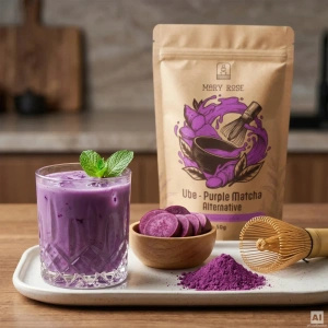Set med färgglada matcha: Purple Matcha + Blue Matcha
