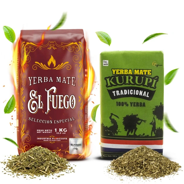 Yerba Mate Elaborada-set: El Fuego 1kg + Kurupi 500g
