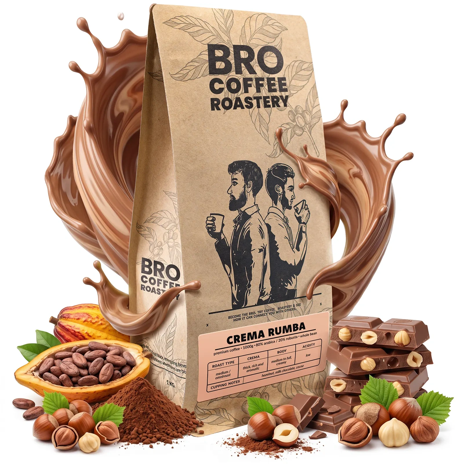Bro Coffee Roastery Crema Rumba - hela bönor kaffe med 80 % arabica och 20 % robusta