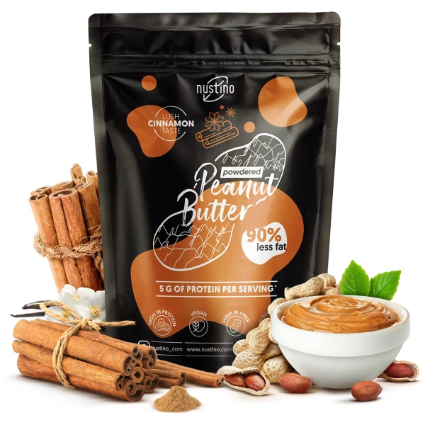 Nustino – Jordnötssmör i pulverform – Cinnamon (utan tillsatt socker) 400 g
