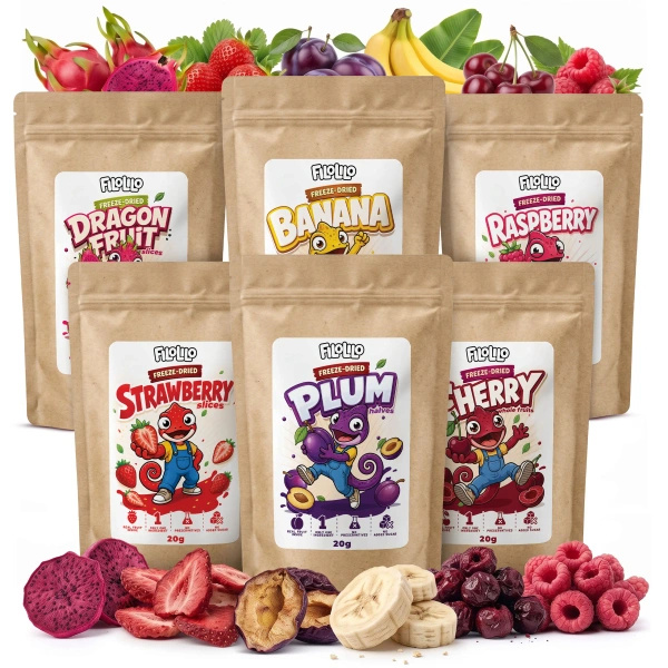Set med frystorkad frukt FiloLilo 6×20g