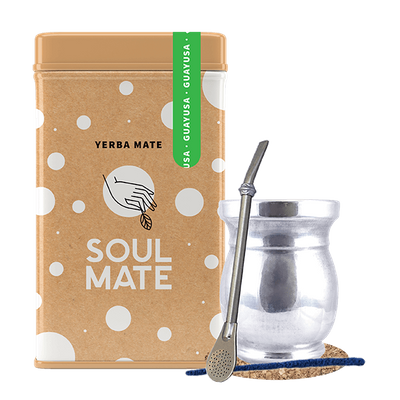 Set Yerbera Yerba Mate Soul Mate Guayusa 0,5 kg Palo Santo