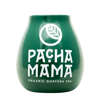 Keramisk matekopp med Pachamama-logotyp (grön) 350 ml