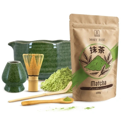 Set för bryggning av Matcha te: matcha 100g + tillbehör