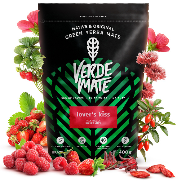 Yerba Mate Set för Par Verde Mate 400g 0,4kg 2x Kalebass + 2x Bombilla