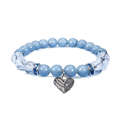 Armband med angelit och bergkristall – Heart