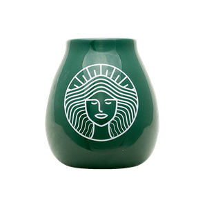 Keramisk matekopp med Pachamama-logotyp (grön) 350 ml
