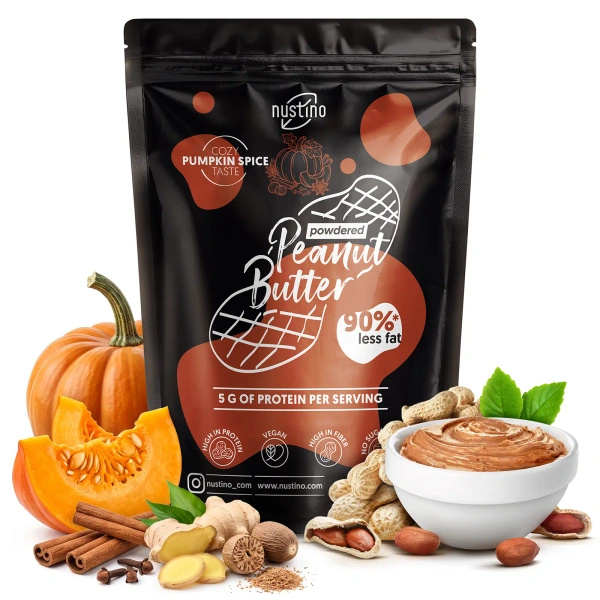 Nustino – Jordnötssmör i pulverform – Pumpkin Spice (utan tillsatt socker) 400 g