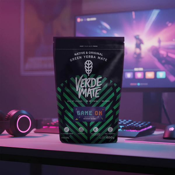 Verde Mate Green Game On 0,4 kg – yerba mate för gamers med smak av energidryck