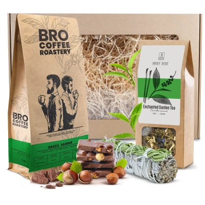 Presentpaket Kaffe Bro Coffee Roastery + Te + Vit Salvia Rökelse