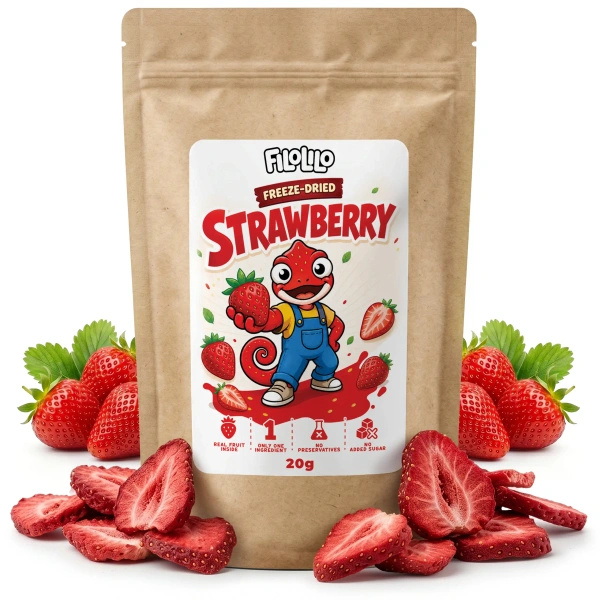 FiloLilo – Frystorkade jordgubbar (skivor) 20 g
